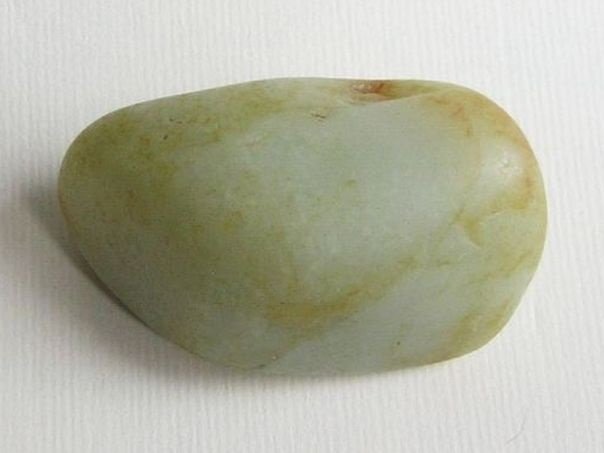 Large pale celadon jade river pebble – (9860)